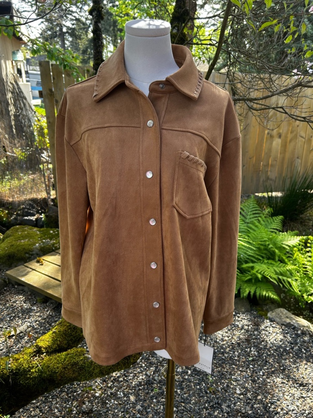 Bagatelle Faux Suede Shacket Size M